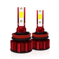 Roadsun H11 LED 10000LM สว่างพิเศษ1คู่ H8 H9หลอดไฟหน้า100วัตต์ไฟแสงขาว6000K 200% มากกว่าปลั๊กแอนด์เพ