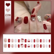 【DD298】 False Nails Gel Thai Shop Fake Waterproof 24 Pieces/Box