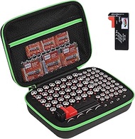 Battery Organizer Storage Case with Tester for AA AAA Button Battery Holder Carrying 3 Batteries Var