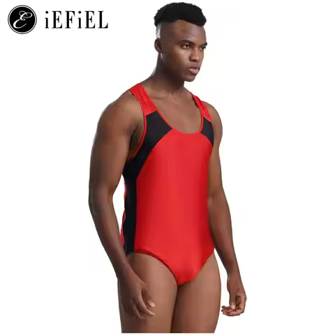 Men's Sleeveless Wrestling Singlet Leotard Racer Back Tank Bodysuits Gymnastics Fitness Jumpsuits Sh