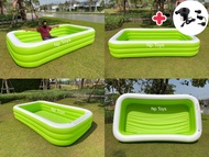 Np Toys สระน้ำเป่าลม (แถมฟรีที่สูบไฟฟ้า) ทรงสี่เหลี่ยมขนาดใหญ่3เมตรขนาด305*183*56 ซม.  เล่นได้ทั้งคร