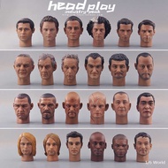 Headplay 1/6 Male Soldier Trend Asian Europe And America Star  Head Carving Model Fit 12"