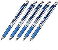 2 Set X Pentel EnerGel Deluxe RTX Retractable Liquid Gel Pen - 0.7mm - Fine Line - Metal Tip - Blue Ink - Total 10 Pens Set