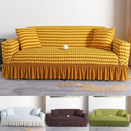 1/2/3/4 Seater Sofa Cover 7 Colors Bicolor Stripe Furniture Protector Dustproof Washable Elastic Lac