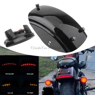 Motorcycle Short Rear Fender Mudguard With Brake Tail Light Integrated Turn Signals For Harley SPORT