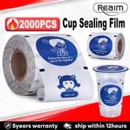 REAIM cup sealer film milk tea cup sealing film soybean milk cup 2000pcs plastic cup sealing film