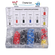 CHAMPIONO 1200 Pcs Wire Ferrule Terminal Kit, Copper and PVC 0.5mm-10mm Cold Pressed Terminals, 8 Di