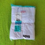 6in1 BLUE CORNER T-SHIRT White KIDS Size Pack Puti Underdress Underwear Shirt Boy Girl Uniform 6 PCS