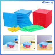 1 Set Math Manipulatives Set: Base Ten Blocks Place Value Classroom Kit For Early Education - Math M
