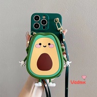 Cute Avocado Wallet Case For Vivo V50 V40 Lite V40E V30E X200 Ultra X200S Y300 GT Pro Plus Y300i Y39