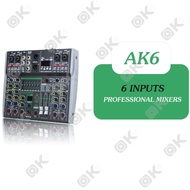 มิกเซอร์เสียง AK4/AK6/AK8 รองรับบลูทูธ USB เอฟเฟกต์ 99 แบบ อินพุตหลายช่อง 48V มิกเซอร์มืออาชีพ Mixer