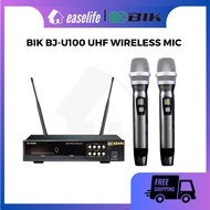 BIK BJ-U100 UHF Dual Handheld Wireless Microphone System