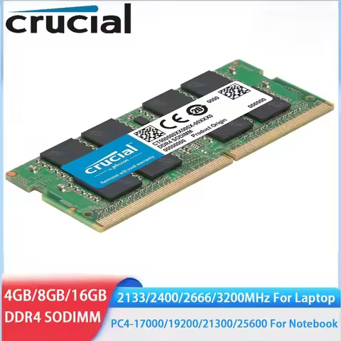 Crucial Memoria Laptop DDR4 RAM 16GB 8GB 4GB 2133 2400 2666 3200MHz SODIMM Memory PC4-25600 21300 19