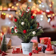 [xdnblun] Small Artificial Cypress Christmas Tree Shelf Wedding Artificial Potted Tree