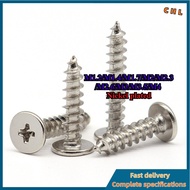 Self Tapping Screw Flat Head Countersunk Cross Recessed Nickel Plated Carbon Steel Skru Flat Head Fu