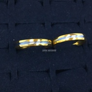 Produk Cincin Couple Pria Wanita Gold Kuning Emas Silver Slim Polos