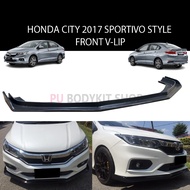 HONDA CITY GM6 2017 2018 2019 FACELIFT SPORTIVO STYLE FRONT V-LIP MATERIAL PU GETAH SKIRT LIP