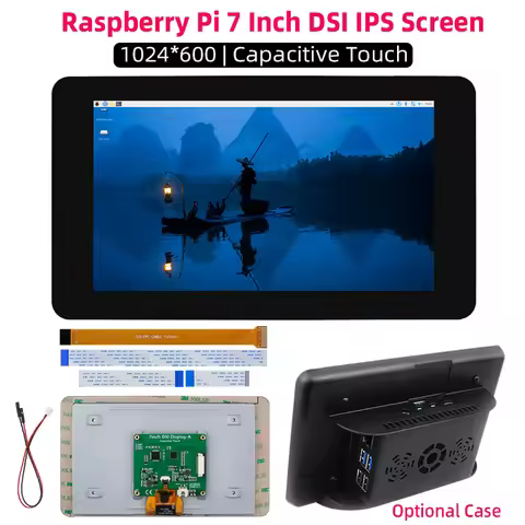 Raspberry Pi 7 Inch DSI 1024*600 Display IPS Capacitive Touch Screen for RPI 5 4B 3B+ 3B Zero Option