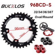BUCKLOS Chainring 96BCD Round/Oval Bike Chainwheel 32/34/36/38T Chain Ring for SHIMANO M7000 M8000 M