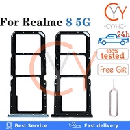 For Realme 8 5G Sim Card Tray Sim Card Slot Holder Card Holder Reader SD Slot Adapter Replacement Pa