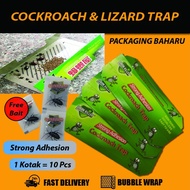 Perangkap Cicak Dan Lipas Serbuk Umpan Kotak  , Cockroach And Lizard Extra Strong Sticky Glue Trap/ 