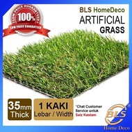 BLS 1 FEET X 1 FEET 35MM GREEN / MIX COLOR ARTIFICIAL GRASS FAKE SYNTHETIC GRASS