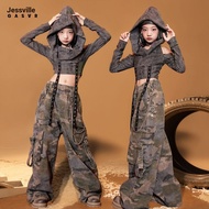 100-175cm Jazz Dance Girls Performance Costume Dune Wasteland Style Cool Fashionable Suit Children H