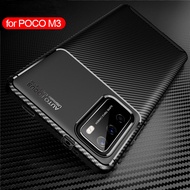 เคสโทรศัพท์สำหรับ Poco F3 X3 NFC Proเคสฝาหลังซิลิโคนนิ่มกันกระแทกเคส TPU คาร์บอนไฟเบอร์หนา