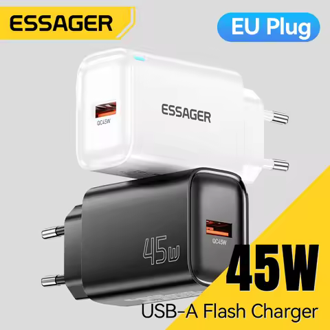Essager 45W Flash Charger Quick Charge QC3.0 SuperVOOC USB A Charger for Huawei Xiaomi Fast Charger