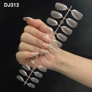 24Pcs DJ312 Fake Nails + Glue / Fake Nails Glitter Glossy Nude Motif / Nail Art False Nails