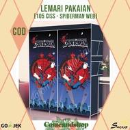 (HOT PROMO) LEMARI PLASTIK / LEMARI PAKAIAN / LEMARI PORTABLE MULTIFUNGSI KARAKTER / BUKA SAMPING(10