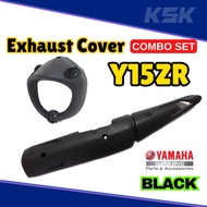 Y15ZR Y15 V1 V2 EXHAUST COVER EXHAUST CAP MUFFLER CAP EKZOS COVER BLACK