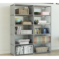 Non Woven Multi Compartment Book Shelf 5 Tier 10 Columns / 3 Tier 3 Columns DIY Book Rack