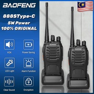 Baofeng BF-888sType-C 1/2 PCS Walkie Talkie Long Range Portable UHF 400-470MHz baofeng 888s walkie t