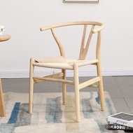 Minimalist Design Cafe Combination Chair Table Chair Solid Wood Western Restaurant Braided Rope Mode