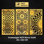 Minimalist ACP Mirror Gold Foam Board Ornament 30x60cm 4mm Thick