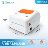 Gprinter เครื่องพิมพ์ฉลากสินค้า AS240 เครื่องปริ้นใบปะหน้า พิมพ์ฉลากความร้อน บาร์โค้ด Thermal Printe