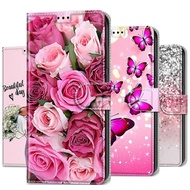 [Woo Fashion Case] Fundas เคสฝาพับหนังผีเสื้อดอกไม้สำหรับ iPhone SE 2020 XR 13 12 Pro Max 6 6S 7 8 11กระเป๋าสตางค์น่ารักลวดลาย D08G