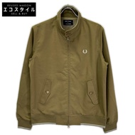 Fred Perry [BEAMS聯名款] FZ2684 卡其色全拉鍊刺繡 Logo 哈靈頓夾克 M 碼 [二手]