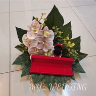 Sirih junjung Orkid 3D Siap Gubah dgn Bekas Cincin Dan Bekas Gelang / sirih junjung Artificial Hanta
