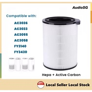 PHILIPS AC3033 AC3036 AC3055 AC3058 FY3140 FY3430 Compatible Hepa Filter with Active Carbon