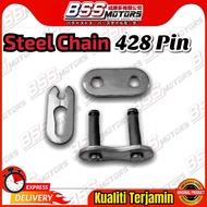 Steel Chain Joint Pin Clip 428 428H Rantai Pin Potong LC135 Y15 Y16 EX5 KRISS WAVE DASH 100 110 125 rk rkm