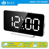 Brifit Digital Alarm Clock, 6.5 Inch Large LED Display Alarm Clock with Auto/Manual Dimmer, 2 Alarms, Snooze Function, USB Port, Memory Function, Wall Hanging for Travel, Bedroom