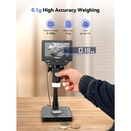 TOMLOV DM4W Digital Microscope 200X 4.3" LCD Scale Coin Microscope Video/Photo