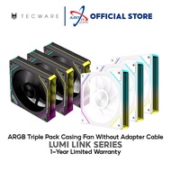 TECWARE LUMI LINK PWM TRIPLE PACK 120MM ARGB CAING FAN WITHOUT ADAPTER CABLE - BLACK / WHITE
