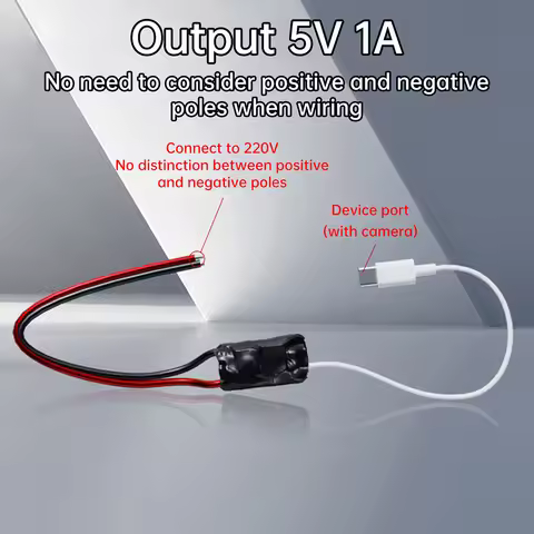 AC 100-240V to DC 5V 1A/2A Power Supply Module USB Voltage Regulator Buck Module for 4K Wireless Cam