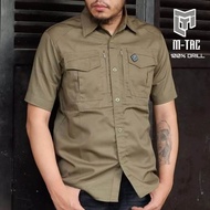 M-tac kemeja pria tactical lengan pendek cotton drill baju lapangan