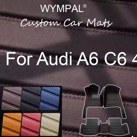 Luxury Car Floor Mats For Audi A6 C6 4F 2004~2011 Carpet Luxury Leather Mat Durable Rug Auto Interio