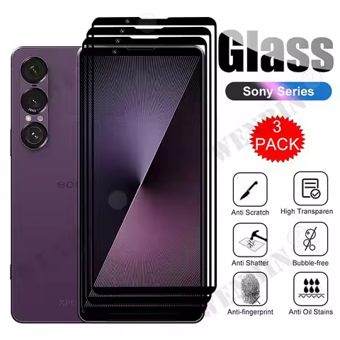 3 Pcs Tempered Glass For Snoy Xperia 1 VII 10 5 VI V IV III II Xperia Pro-I Full Cover Screen Protec