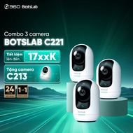 [GIVE CAMERA C213] Combo of 3 Sharp BOTSLAB C221 Indoor Cameras - Color Night Vision - 360 Rotation